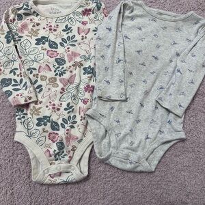 Little Planet Organic by Carter’s 12M Long Sleeve Bodysuit Set Floral Birds Baby